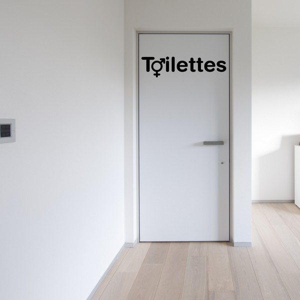 Exemple de stickers muraux: Toilettes Mixtes